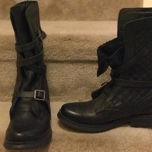 Black Leather Army/Combat/Moto Boots